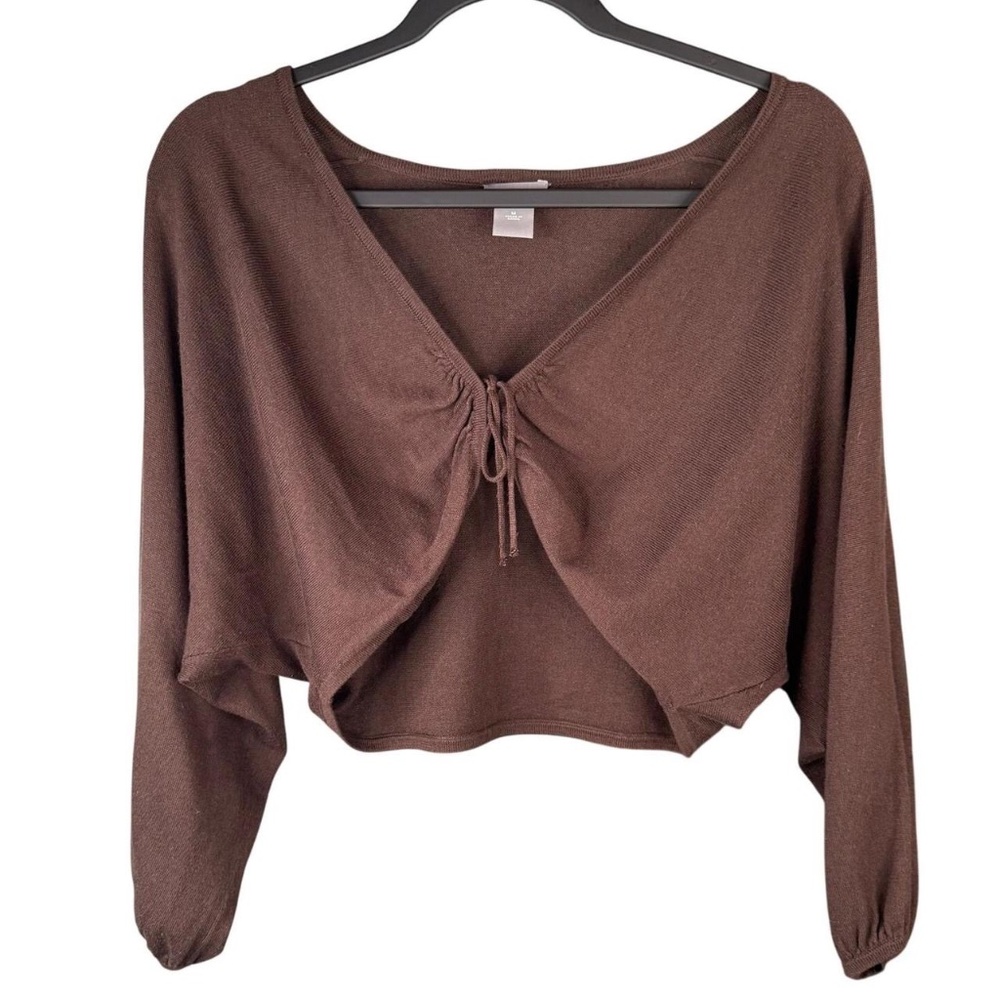 Ann Taylor Crop Tie Front Bolero Silk Blend Y2K Style Minimalist Cardigan